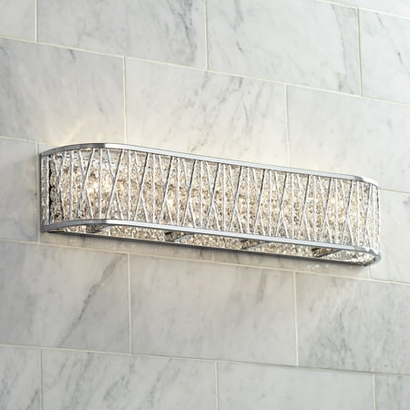 24' Vanity Bar Possini Euro Design Woven Modern Wall Light Chrome Hardwired 24