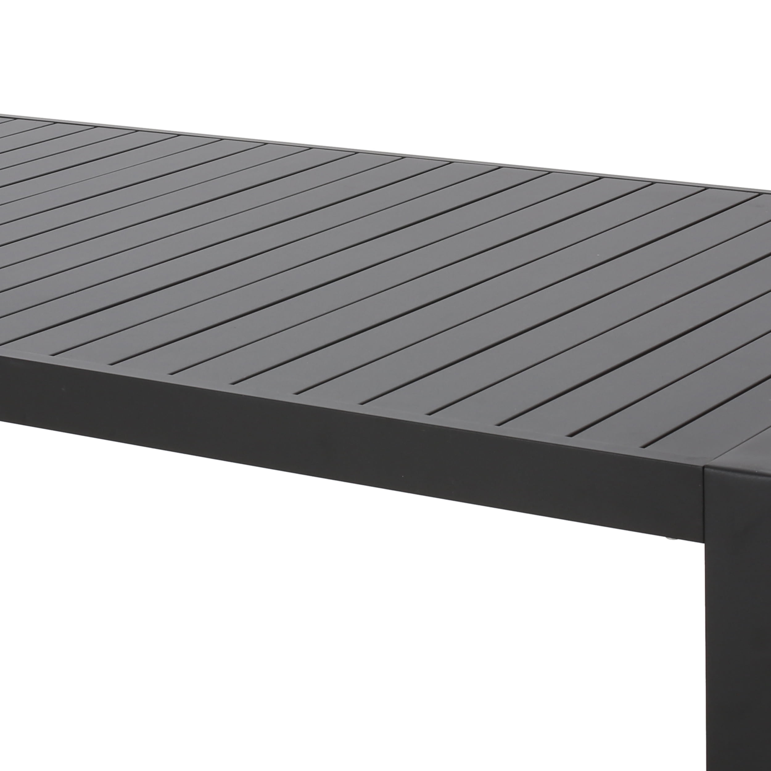 Noble House 35" Aluminum Lightweight Outdoor Dining Table, Black