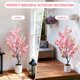 thumbnail image 4 of QinaQin Árbol artificial alto de flor de cerezo rosa, planta decorativa con flores de seda para interior o exterior, ideal para hogar, oficina, boda, fiesta u hotel, 4 of 9