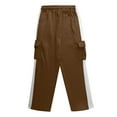 thumbnail image 6 of Miluxas Sweat Pants for Boys Wide Leg Joggers Pants Workout Jogging Loose Fit Trousers with Pockets Brown 13 Years, 6 of 7