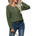 thumbnail image 3 of Oversized Sweater 90s Vintage Knitted Sweater for Women Long Sleeve Cable Knit Crewneck Pullover Tops Plus Size Army Green S, 3 of 10
