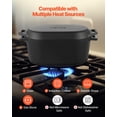 thumbnail image 5 of VEVOR Enameled Cast Iron Dutch Oven, 3.8 Quart Pot with Lid and Dual Handles, Heavy-Duty Durable Cookware Pan, Oven Induction Compatible up to 500℉, for Braising,Stews,Roasting,Bread Baking,Black, 5 of 7