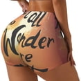 thumbnail image 2 of Sigee Not All Who Wander Are Lost Print Women's High Waist Workout Shorts - Squat Proof, Tummy Control, Yoga and Gym Activewear-X-Large, 2 of 9