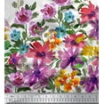 thumbnail image 3 of oneOone Silk Tabby Fabric Leaves & Flower Panel Print Sewing Fabric BTY 42 Inch Wide, 3 of 3