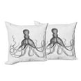 thumbnail image 6 of Ambesonne Octopus Throw Pillow Cover 2 Pack, Aquatic Animal Sketch, 18", White Charcoal Grey, 6 of 6