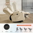 thumbnail image 2 of TEKAMON Large Power Lift Recliner Chair for Elderly with Heat and Massage Leather Electric Recliners Chair For Living Room with Cup Holders, Remote Control (Beige), 2 of 9