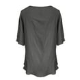 thumbnail image 5 of Pxiakgy Linen Shirts for Women Mid Sleeve Cotton Linen Solid Color Door Bottle V Neck Shirt Mid Sleeve T Shirt Summer Loose Fit Short Sleeve Button Down Shirts for Women, 5 of 5