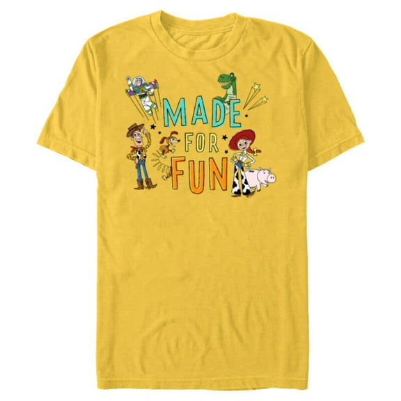Disney PIXAR Toy Story Crew Made for Fun - Short Sleeve Blended T-Shirt for Adults - Customized-Yellow