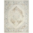 thumbnail image 2 of Nourison Astra Machine Washable Center medallion Ivory Blue 7'10" x 10' Area Rug (8x10), 2 of 9