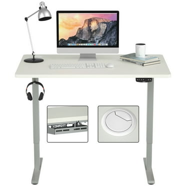 Gymax Height Adjustable Electric Standing Desk Sit to Stand Dual Motor Gray