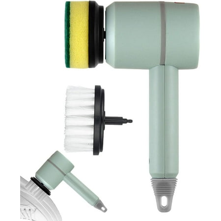 

Power Scrubber Brush | Recharged Household Cleaning Brushes | Replaceable Rotating Heads Powerful Scrub Brush for Bathroom Kitchen Shower Tub and Floor