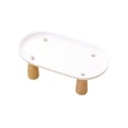 thumbnail image 2 of Soporte elevado para comedero de gatos, de plástico antiderrame y con base de madera. Blanco 24cmx13cm, 2 of 9