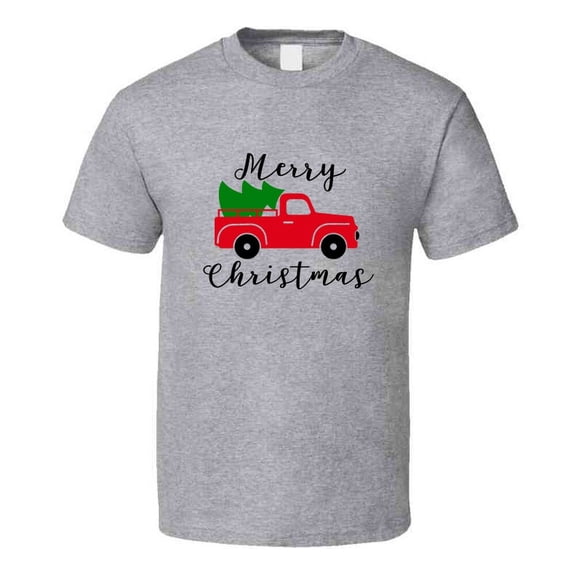 Merry Christmas Tree Pickup Truck Tee Holiday Tshirt Great Yuletide T Shirt