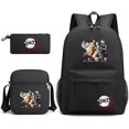 thumbnail image 2 of 3pcs Set Demon Slayer Children School Backpacks Cool Schoolbag Student Shoulder Bag for Boy Pen Pencil Bags, 2 of 4