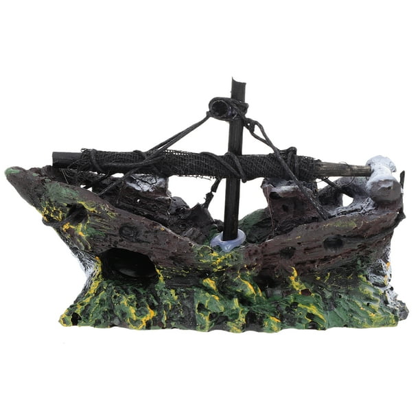 Aquarium Shipwreck Decor Pirate Boat Wreck Ornament Home Decoration