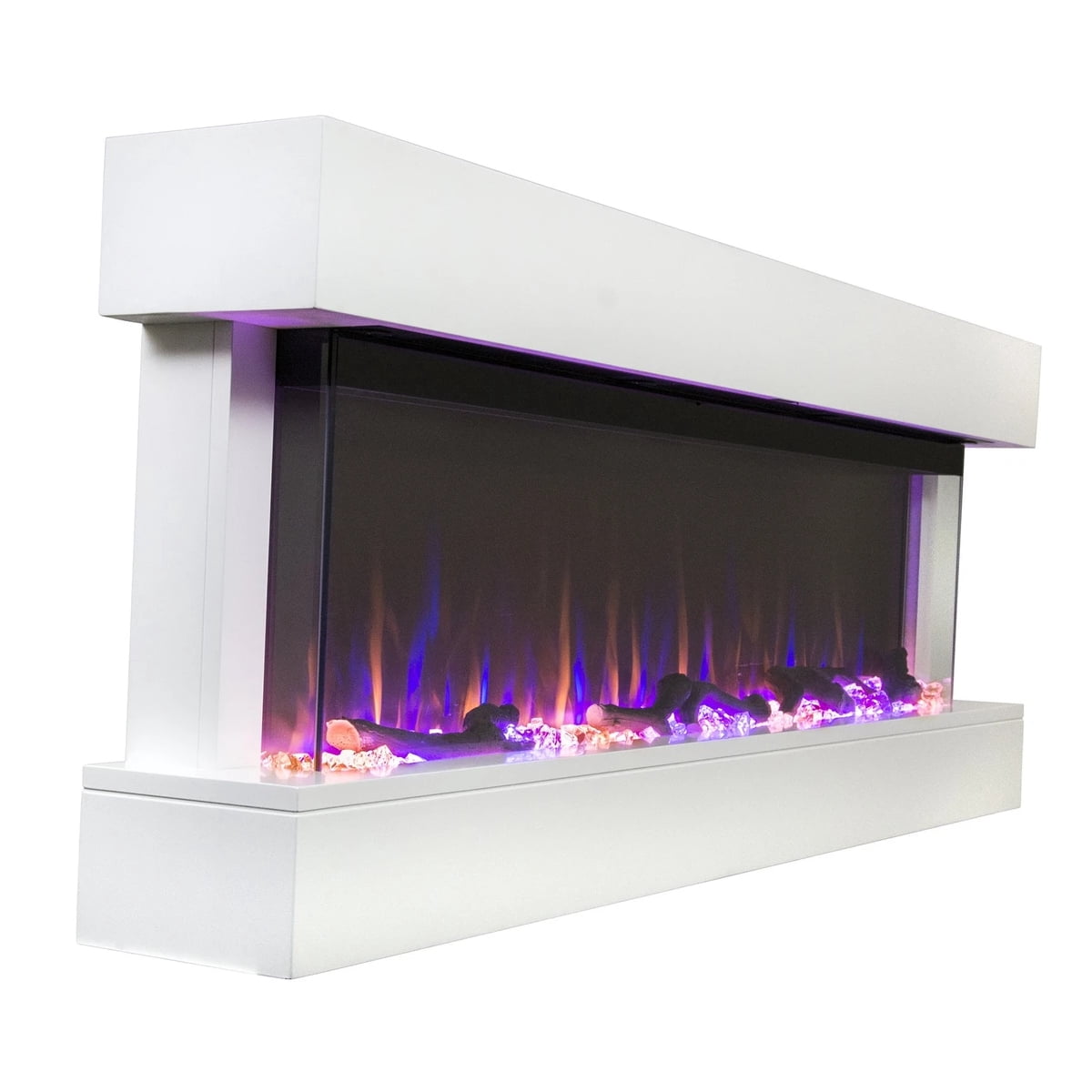 Touchstone Chesmont Wall Mount Smart Electric Fireplace - 50" Wide White Mantel