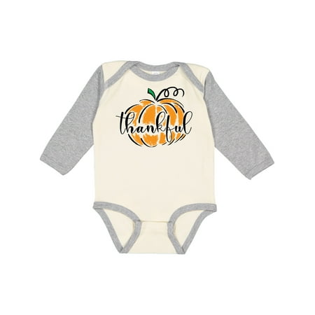 

Inktastic Thankful Pumpkin in Orange Gift Baby Boy or Baby Girl Long Sleeve Bodysuit