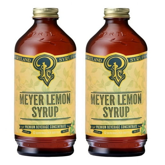 Meyer Lemon Syrup - Craft Delicious Cocktails, Mocktails, Sodas, Tea and More - Organic Cane Sugar – Whole Ingredients - 12 oz bottle (Pack of 2)