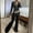 Black, variant on Tracksuit for Women 2 Piece Outfit Velet Sweatsuit Short Zip Up Jacket Drawstring Wide Leg Pants Lounge Sets (L, Orange)