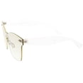 thumbnail image 3 of Oversize Rimless Keyhole Nose Bridge Mono Lens Horn Rimmed Sunglasses 63mm (Clear), 3 of 4