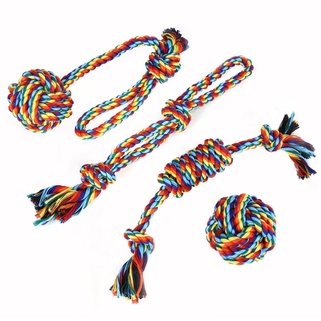 4PCS Dog Rope Toy Creative Cotton Pet Rope Toy Pet Bite Rope Pet