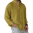 thumbnail image 2 of Men's Loose Classic Lapel Multi Pocket Button Down Long Sleeve Work Shirt for Spring Fall Industrial Style,Ginger,M, 2 of 7