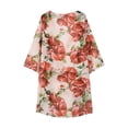 thumbnail image 4 of Nouveaux Hauts d'Été pour Femmes 2023 Manches Longues Mode Col Rond Manches 3/4 Imprimé Blouses Décontractées pour Sorties Chemises Grande Taille pour Femmes, 4 of 6