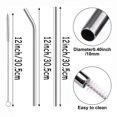 thumbnail image 2 of Stainless Steel Straw Replacement 40 oz for Stanley Adventure Travel Tumbler Reusable Straws with Cleaning Brush, 2 of 5