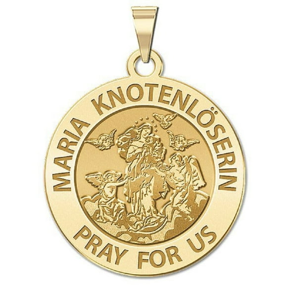 Our Lady Undoer of Knots (German) Religious Medal - 1 in Size of a Quarter -Sterling Silver