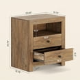 thumbnail image 2 of Tribesigns Table de Nuit avec Rangement à 2 Tiroirs, Table d'Appoint Rétro pour Chambre, Brun Rustique, 2 of 7