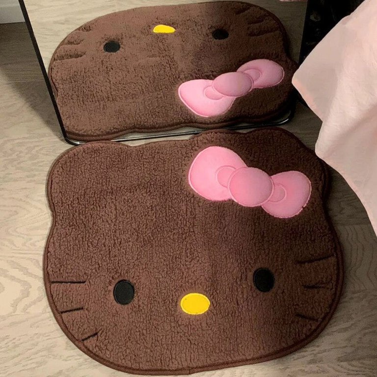  Bestfashion Lovely Big Head Hello Kitty Fuzzy Floor Cushion Mat  Pad Bedroom Decoration Footcloth Rug 1 PC White OneSize, Multicolor : Home  & Kitchen