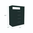 thumbnail image 3 of Modern Black Four Drawer Dresser with Hutch, 3 of 5