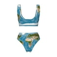 thumbnail image 6 of Rocae Earth View World Map for Bikini Set for Women Two Piece Sexy High Swimsuits Split Crossover Bikini Small, 6 of 9