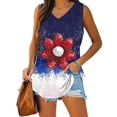 thumbnail image 6 of Womens July 4th Tank Tops Funny Patriotic Independence Day Graphic Sleeveless Tees High Low Holiday Casual Shirts White, L, 6 of 6