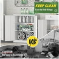 thumbnail image 7 of Locking Metal Storage Cabinet, 36" Steel Garage Cabinet with Doors & Shelves, Utility Locker for Home Office, White Grey, 7 of 7