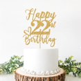 thumbnail image 3 of Cake Topper Yotawebery con brillo dorado Feliz 22.º cumpleaños, 3 of 5