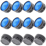 12 Pieces Faucet Aerators Water Tap Aerators Faucet Flow Restrictor Replacement Parts Insert Aerator for Bathroom or Kitchen (18 mm, Blue)