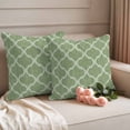 thumbnail image 2 of Green Moroccan Outdoor Waterproof Pillow Covers, Morocco Boho Ethnic Abstract Geometric Decorative Square Throw Pillowcase Sofa Cushion Sham for Patio/Couch/Chair, 18"x18" 2 Pack, 2 of 8