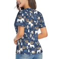 thumbnail image 3 of Xecao Forest Elk for Women's V-Neck T-Shirts-Elegant Half-Sleeve Tops Perfect for Summer-XX-Large, 3 of 5