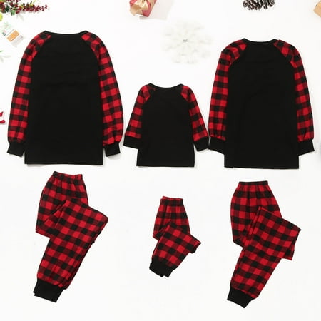 

LEEy-world Christmas Pajamas Matching Family Pajamas Sets Holiday Stay at Home PJ s with Letter Printed Tee and Car Printed Pants Loungewear