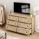 thumbnail image 4 of Cómoda GarveeHome de ratán para dormitorio, 6 cajones, 120 cm de ancho, de madera, independiente, para dormitorio, habitación infantil y sala de estar, color natural., 4 of 7