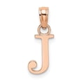 thumbnail image 1 of Diamond2Deal 14K Rose Gold Block Letter J Initial Pendant for Women, 1 of 3
