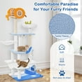thumbnail image 4 of Demi Bonn 66" Cute Cat Tree Tower for Indoor Cats, Ocean World Cat Condo with Sisal Scratching Posts, Plush Perches, Kitten Cat Tree Tower Activity Center, Blue, 4 of 8