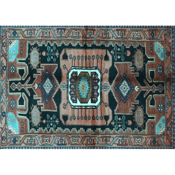 Ahgly Company Indoor Rectangle Persian Light Blue Traditional Area Rugs, 2' x 4'