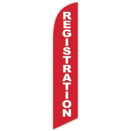 Cobb Promo Registration Red Advertising Feather Flag 12ft - Replacement Flag Only Without Poleset