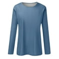 thumbnail image 4 of Jalioing Womens Solid Color Blouse Long Sleeve Round Neck Lounge Loose Comfy Pullover Tops (XX-Large, Blue), 4 of 5