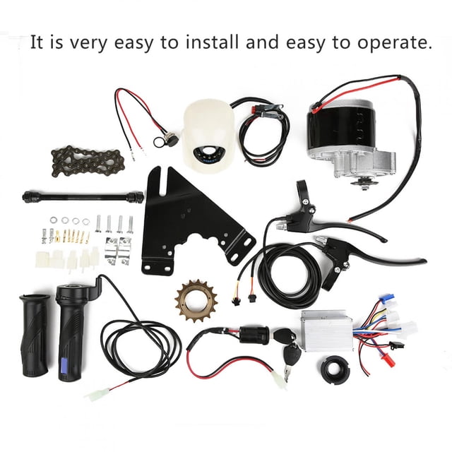 Fdit Electric Bicycle Conversion Set,E-Bike Conversion Accessory,14Pcs/Set Conversion Accessory for Electric Bicycle E-Bike Kit 24V250W Easy Installation