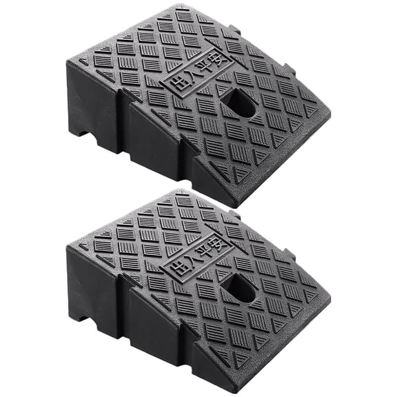 2 Pack PVC Driveway Curb Ramps - 9.8"x10.6" Sturdy Threshold Ramp for Scooters Wheelbarrows & Two-Wheeled Carts, Lightweight with Interlock Design & Hardware