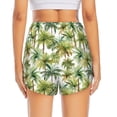 thumbnail image 4 of Vsdgher Green Hawaii Palms Print Women's Running Double Layer Shorts High Waisted with Pockets Elastic Yoga Workout Athletic Gym Sports, 4 of 8