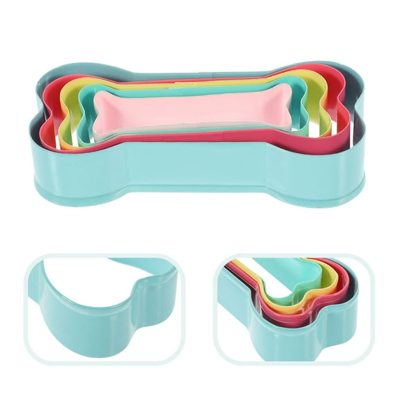 OULII 5Pcs Dog Shape Cookie Cutters Stainless Steel Biscuit Molds for Home Kitchen Baking